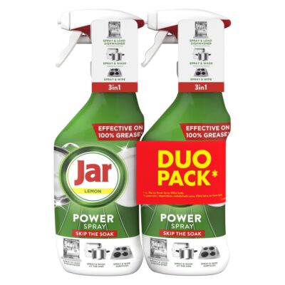 Jar Power Spray, 3in1, többcélú mosogatószer és konyhai spray, citrom illatú, 2x500 ml