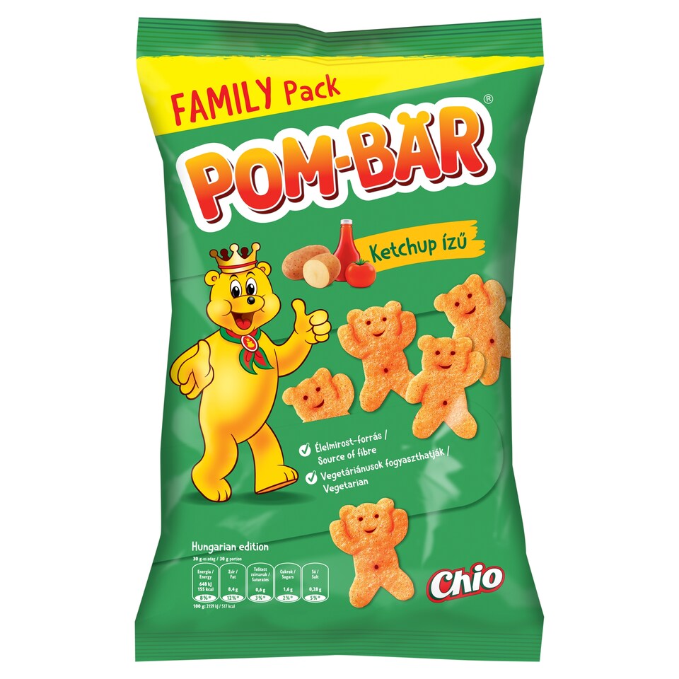 Pom-Bär ketchup ízű burgonyasnack 100 g
