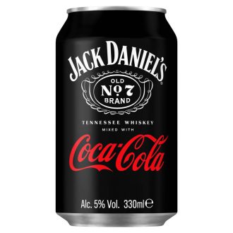 Coca-Cola és Jack Daniel's Tenessee Whiskey alkoholos szénsavas üdítőital 5% 330 ml