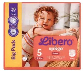 Libero Up&Go Big Pack bugyipelenka, méret: 5, 12-18 kg, 38 db