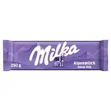 Milka alpesi tej felhasználásával készült tejcsokoládé 250 g
