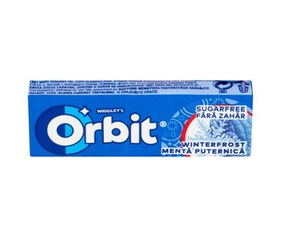 Orbit Winterfrost menta- és mentolízű cukormentes rágógumi édesítőszerrel 14 g