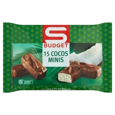 S-Budget tejcsokoládéba mártott kókuszos szelet 15 db 400 g