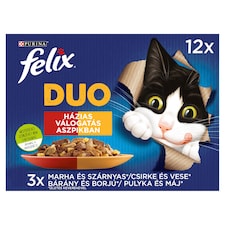 Purina Felix Fantastic Duo házias válogatás aszpikban nedves macskaeledel 12 x 85 g (1,02 kg)