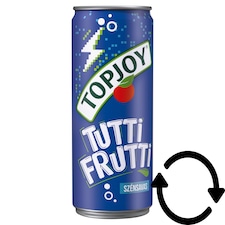 Topjoy tutti-frutti ízű szénsavas üdítőital édesítőszerekkel 330 ml