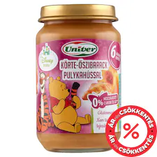 Univer körte-őszibarack pulykahússal bébiétel 6 hónapos kortól 163 g