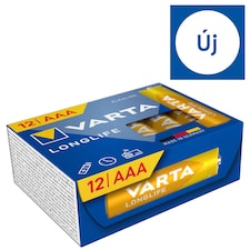 Varta Longlife AAA LR03 1,5V nagy teljesítményű alkáli elem 12 db