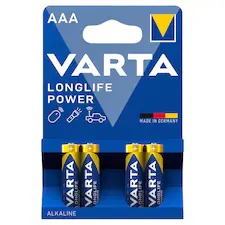 Varta Longlife Power AAA LR03 1,5 V nagy teljesítményű alkáli elem 4 db